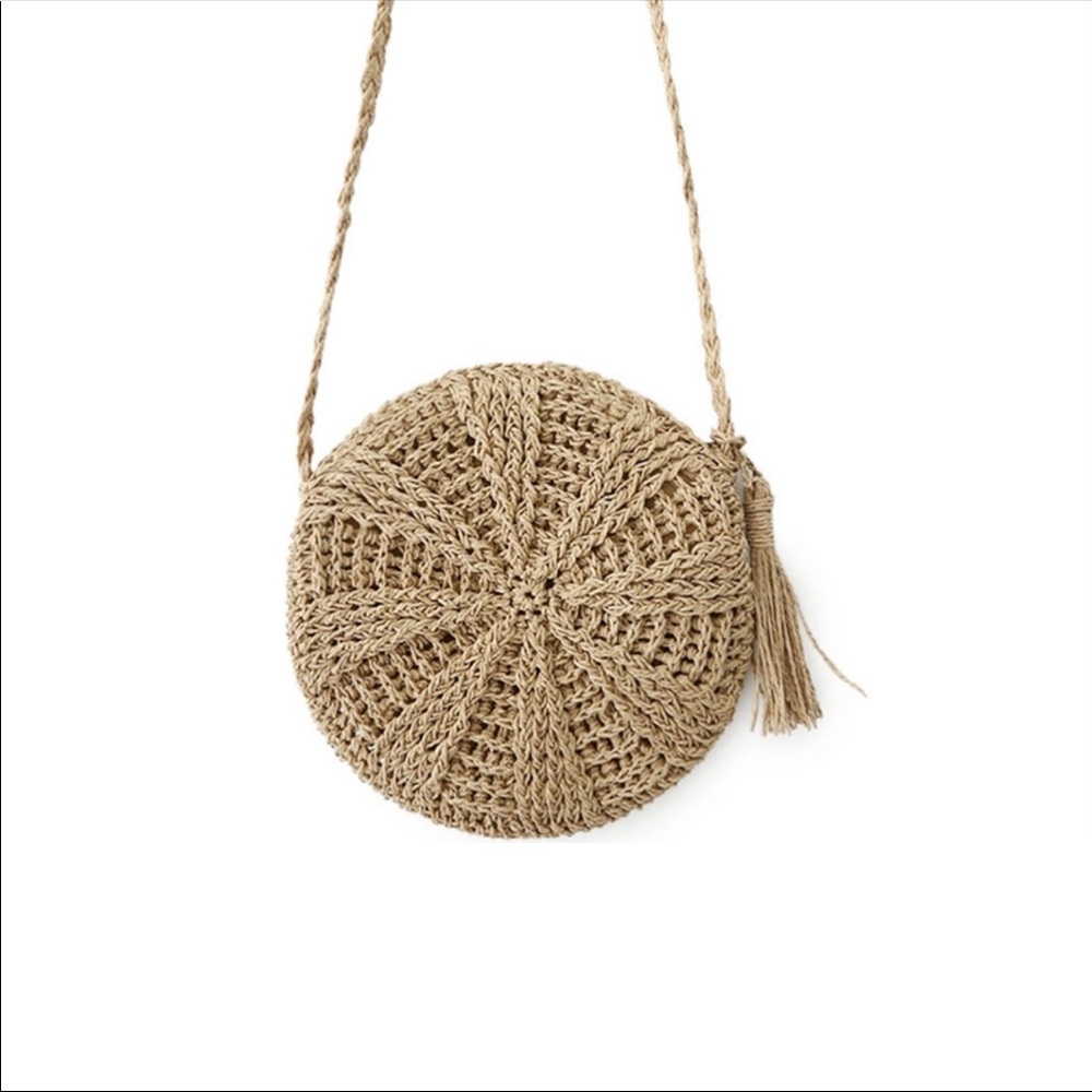 Bohemian straw shoulder and cross body bag - Picture 1 of 7